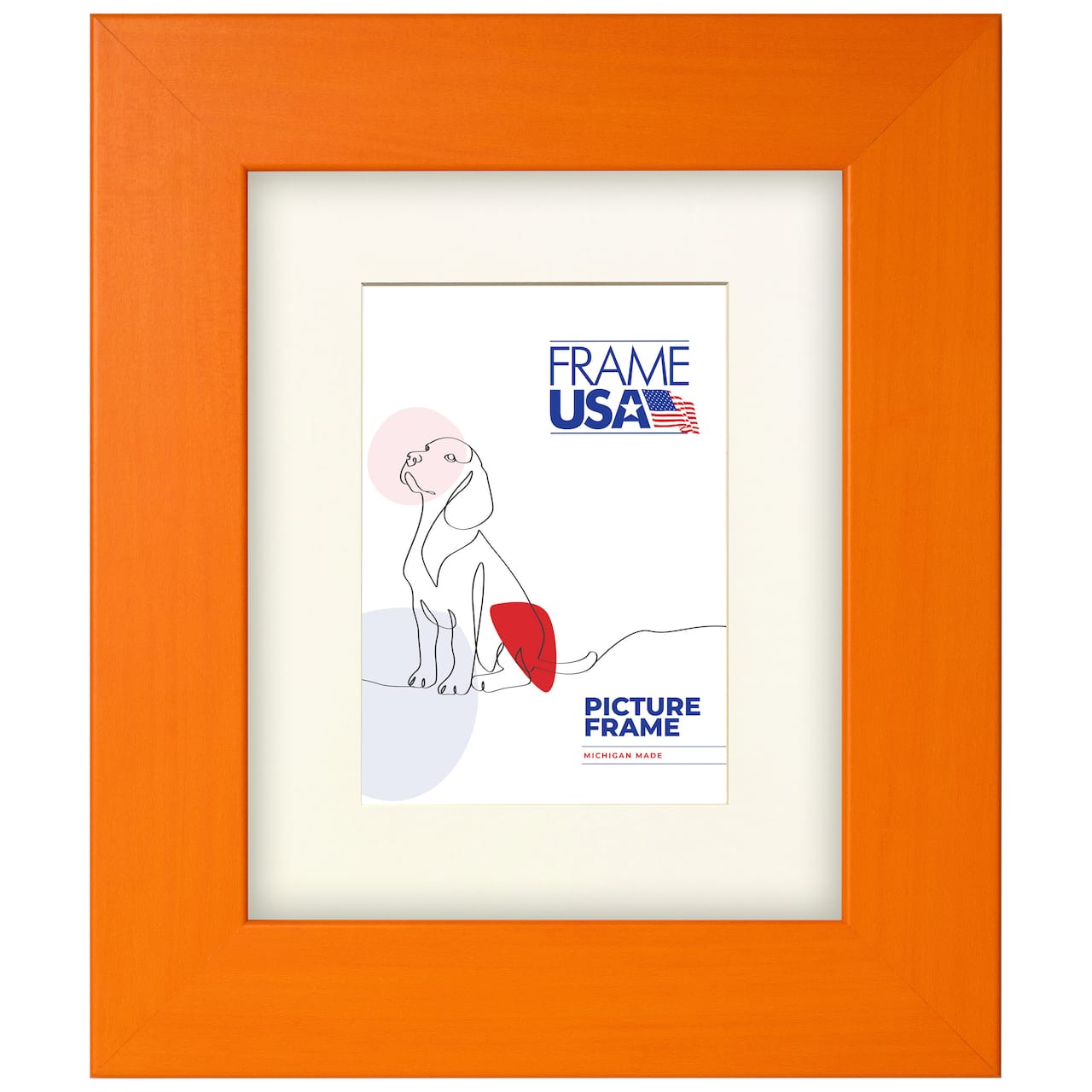 Frame USA Colori Large Orange Single Image Picture Frame with Mat